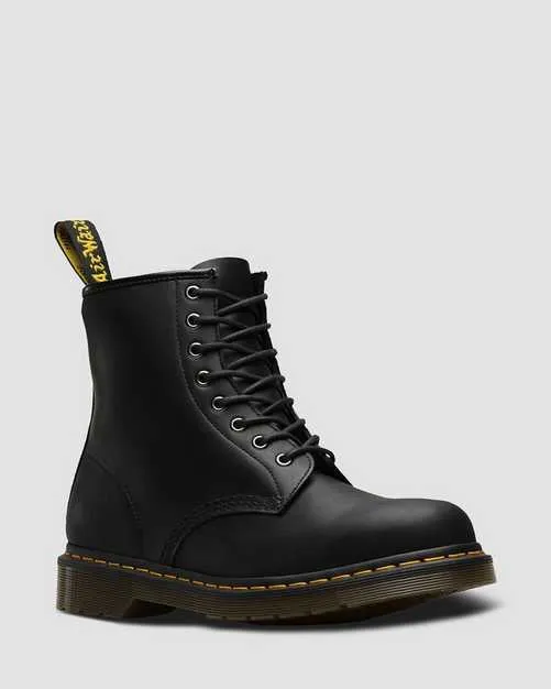 1460 Black DM Smooth Hardlife Leather Lace Up Boot