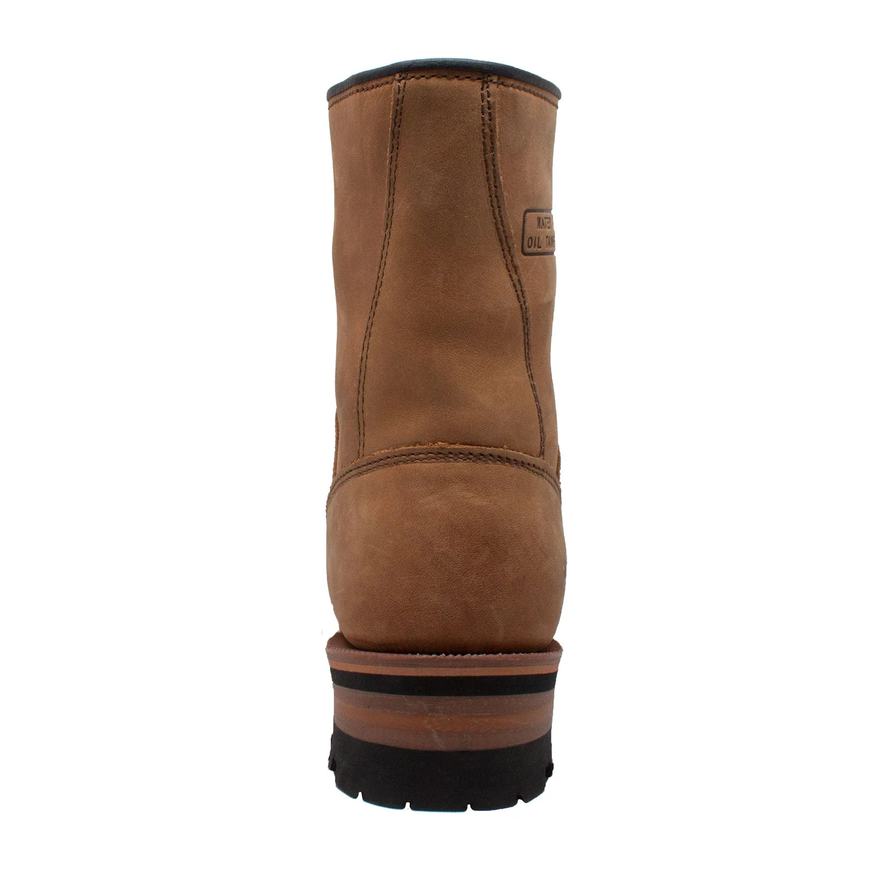 AdTec Mens Brown 9in Logger Crazy Horse Leather