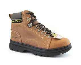 AdTec Womens Brown 6in Steel Toe Work Boot Crazy Horse Leather