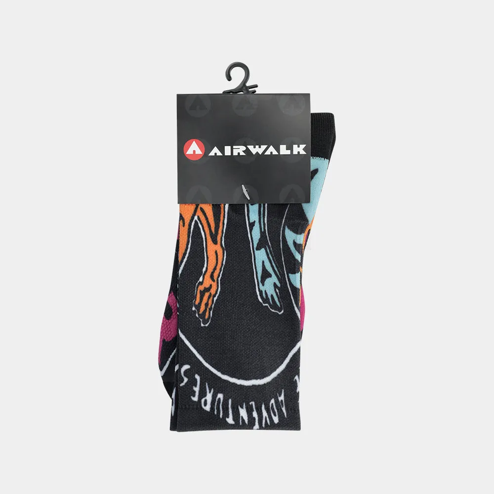 Airwalk Unisex 1 Pack Ollie Sock Black/Multi _ 181763 _ Black