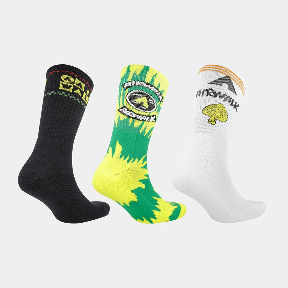 Airwalk Unisex 3 Pack Logo Sock Green/Multi _ 181761 _ Green