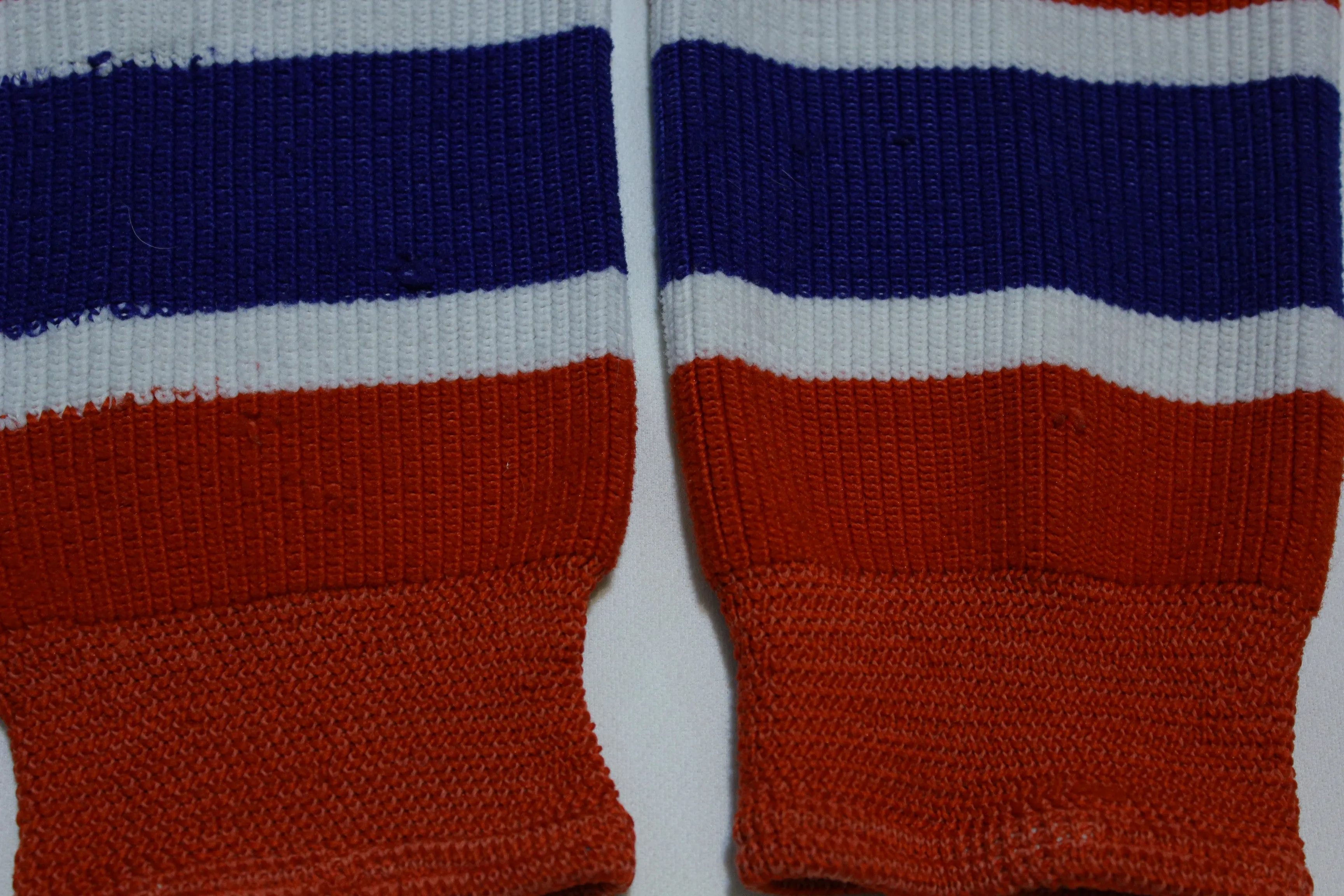 Alpha Sportswear Vtg 80s Canadians Red White Blue Boys Hockey Socks Shin Guard