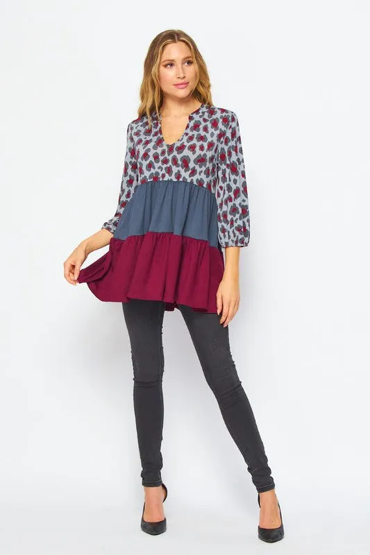 Animal Block Tunic Top