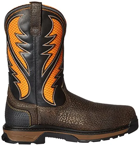 ARIAT Men's Intrepid Venttek Composite Toe Work Boot, Cocoa Brown/Work Orange, 9 Wide