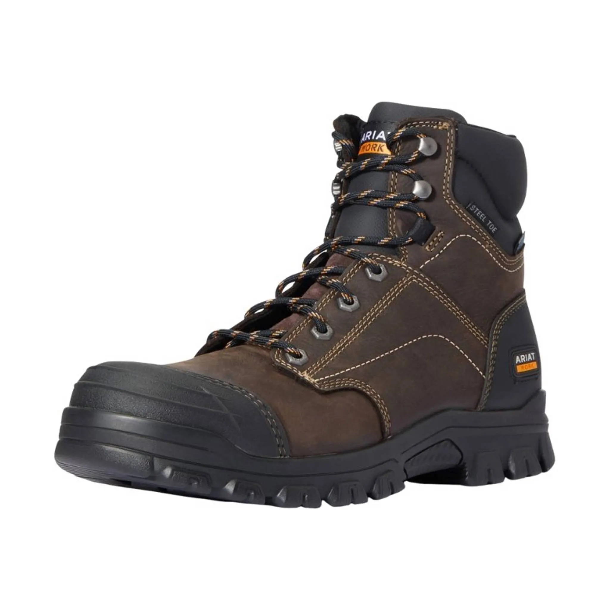 Ariat Men's Treadfast 6in Waterproof Steel Toe Work Boot - Dark Brown