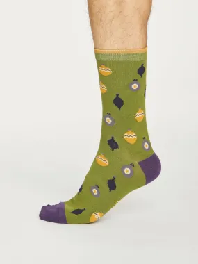 Bauble Spot Socks - Olive