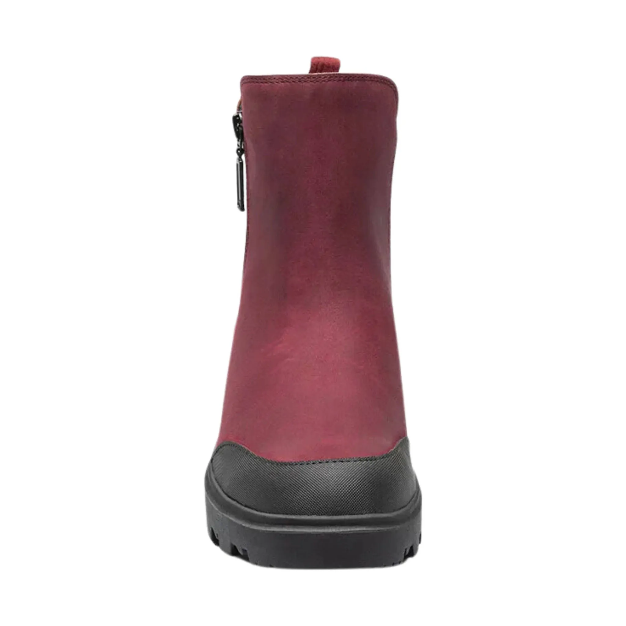 Bogs Women's Holly Zip Leather Rain Boot - Cranberry