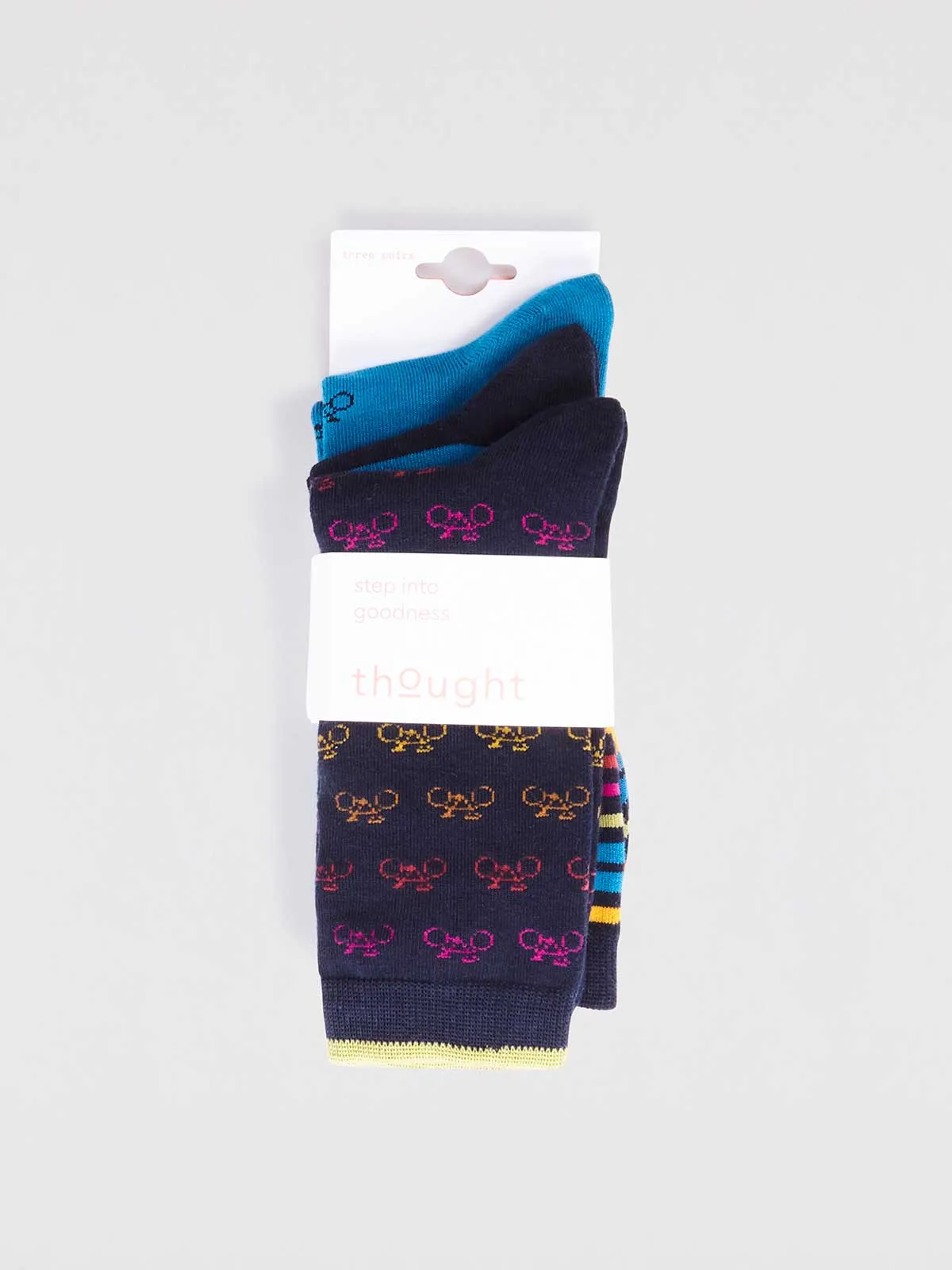 Brandon Bamboo Bike Pack Of Socks - Multi