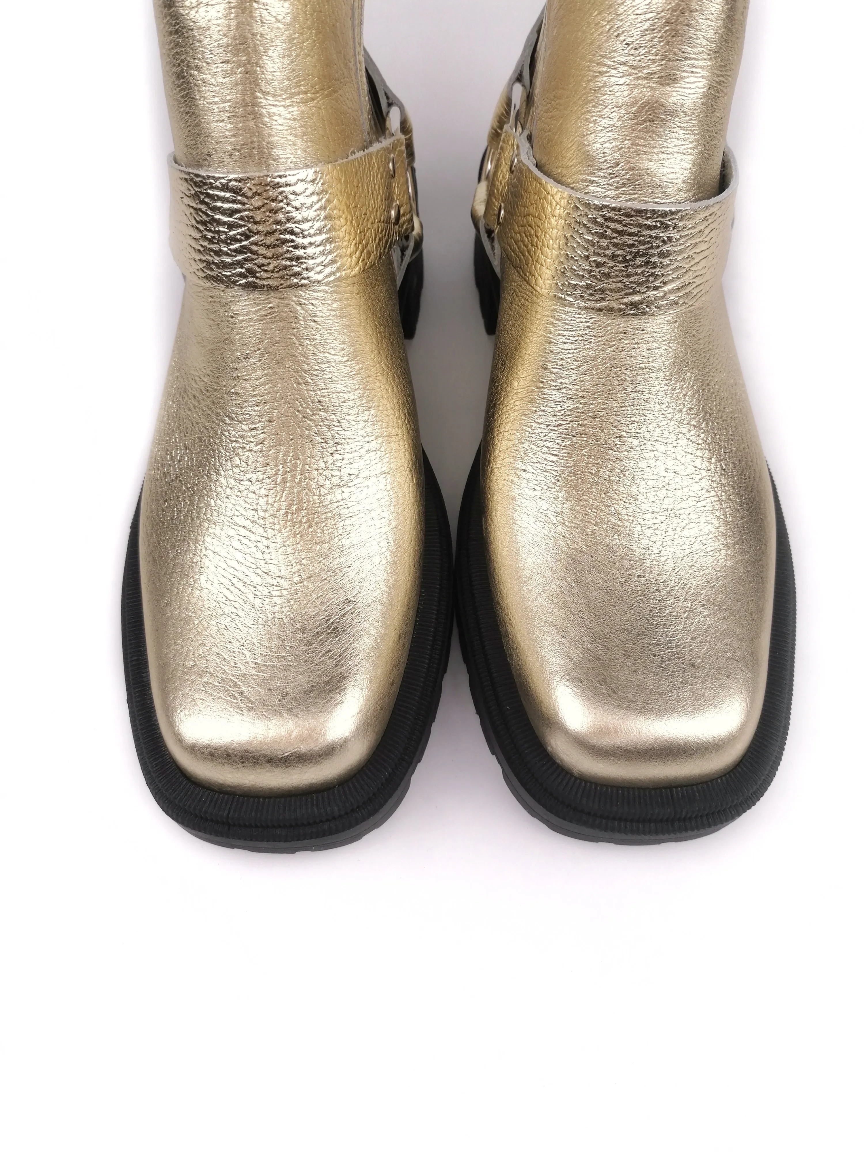 COLLETTE GOLD LEATHER CHELSEA BOOTS