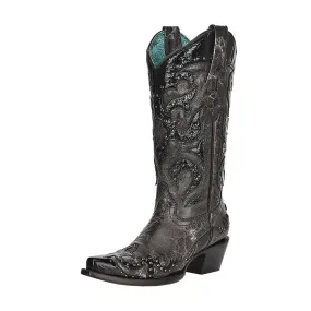 Corral Women's Crackle Wing Tip Snip Toe Cowgirl Boots