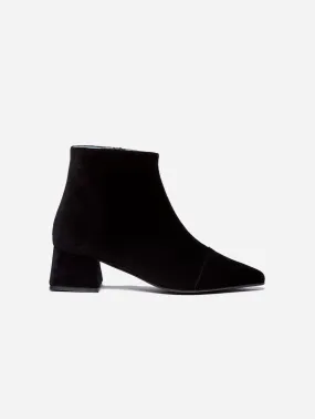 Dahlia Vegan Velvet Ankle Boots | Black