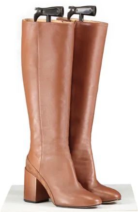 Dear Frances Tan Brown Leather / Suede Elle Knee High Boots UK 5 EU 38 👠