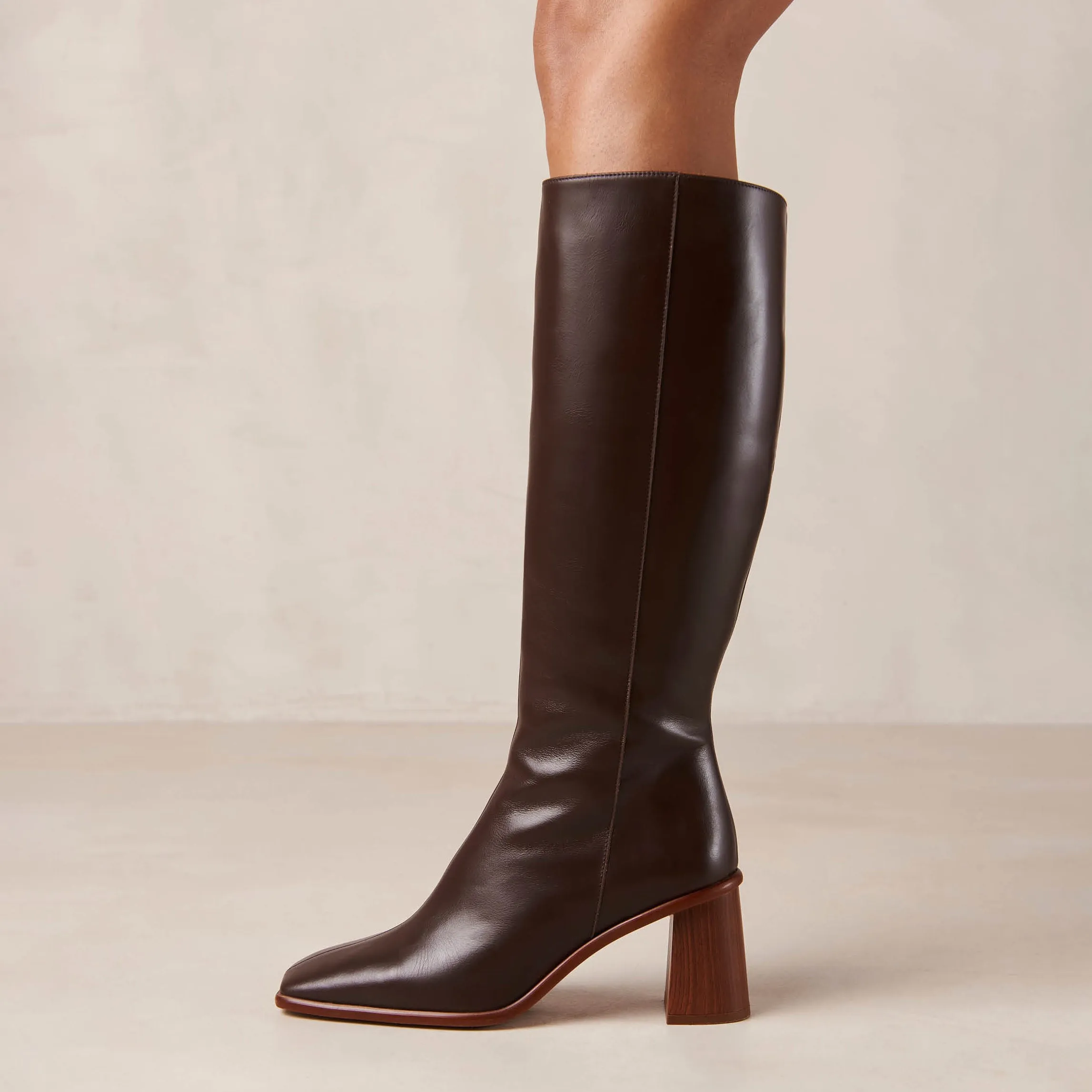 East Coffee Brown Leather Boots