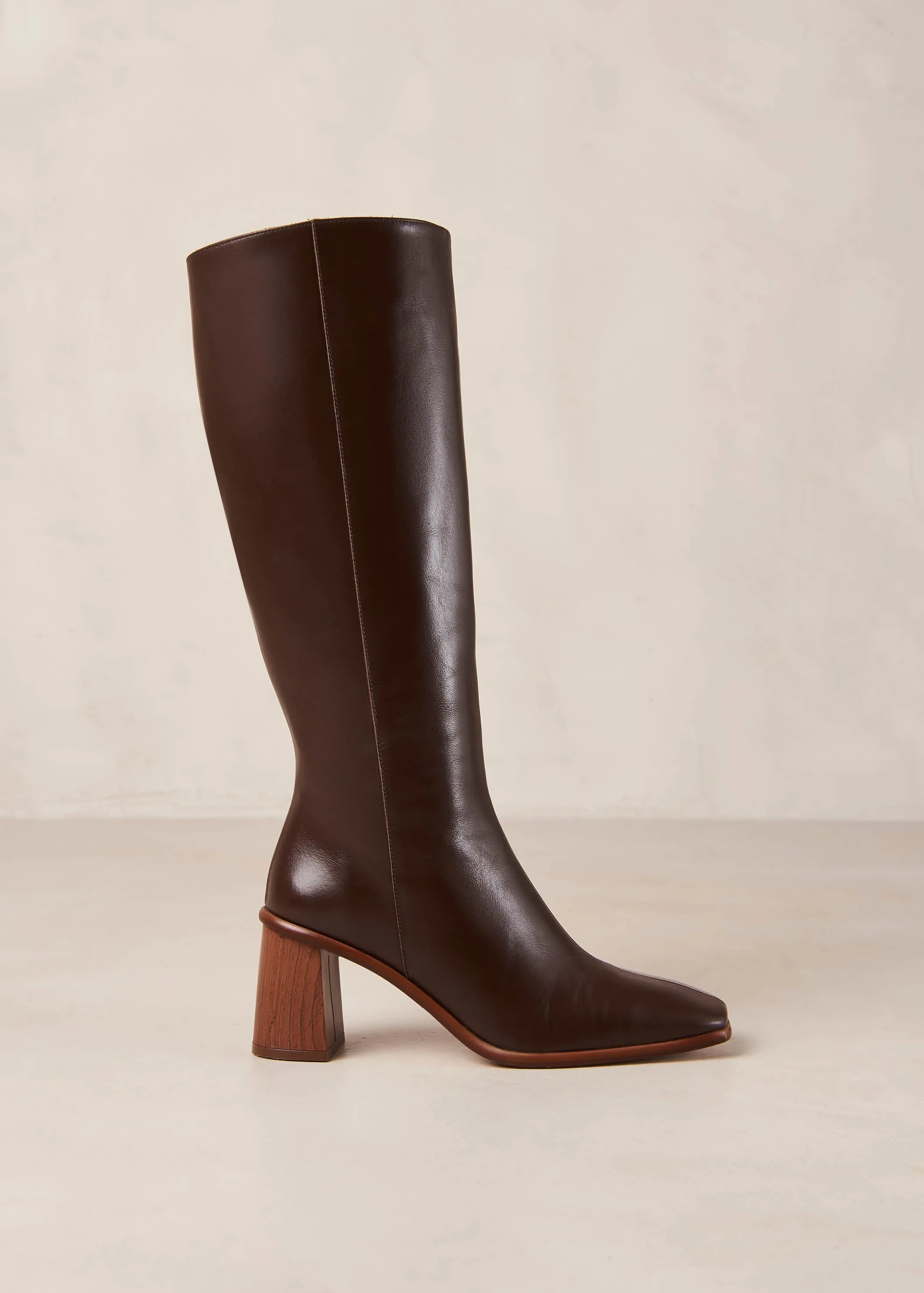 East Coffee Brown Leather Boots