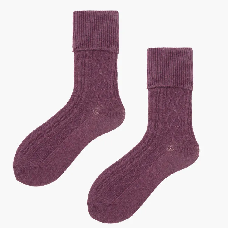 Extended Crew Length | Wool Socks | Purple