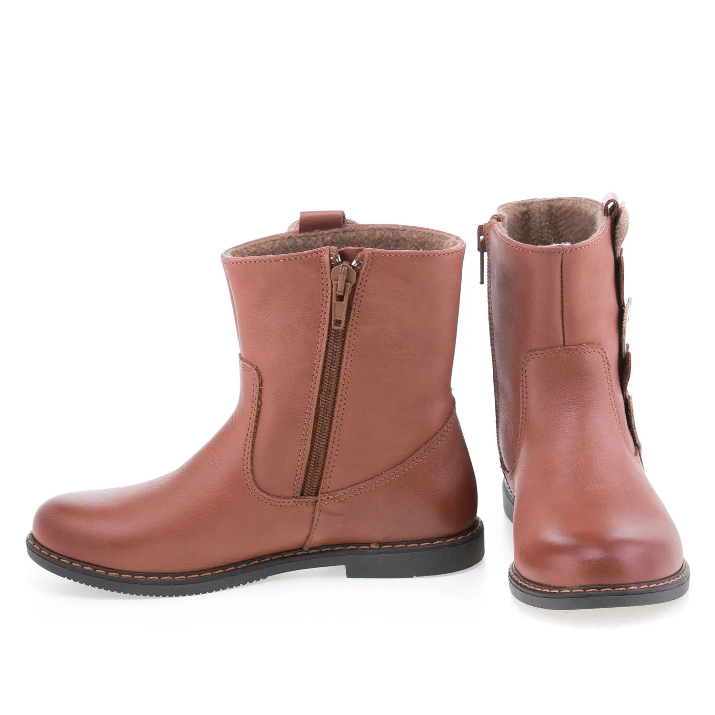 (EY2692) Emel winter boots hearts cognac