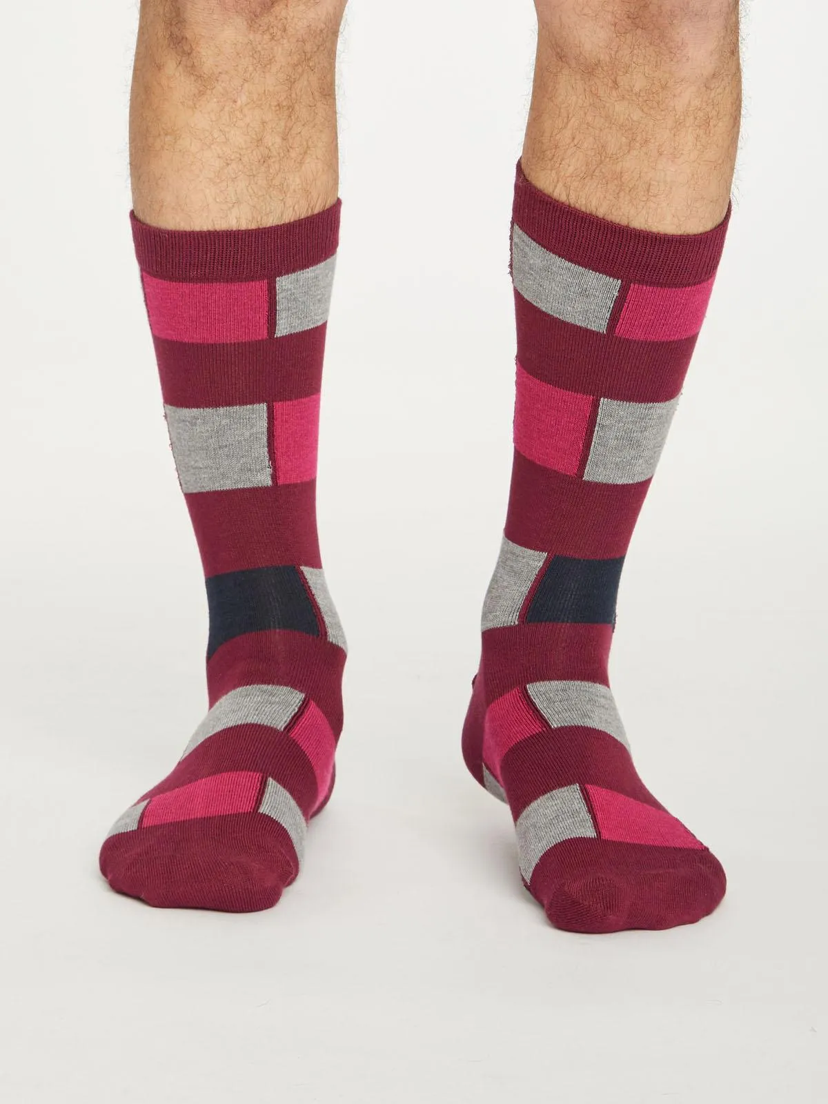 Geo Stripe Socks - Bilberry