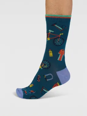 Griffen Bike Parts Organic Cotton Socks - Lake Blue