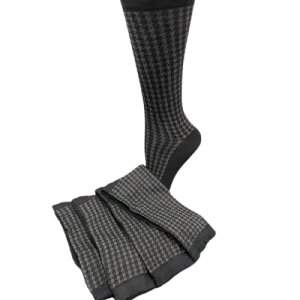 Houndstooth Crew Lightweight Socks 2 pair pack Made in USA