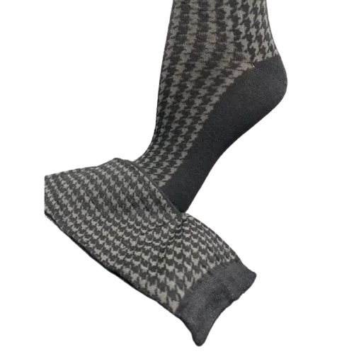 Houndstooth Crew Lightweight Socks 2 pair pack Made in USA