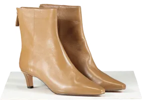 J.Crew Brown Leather Heeled Ankle Boots UK 4 EU 37 👠