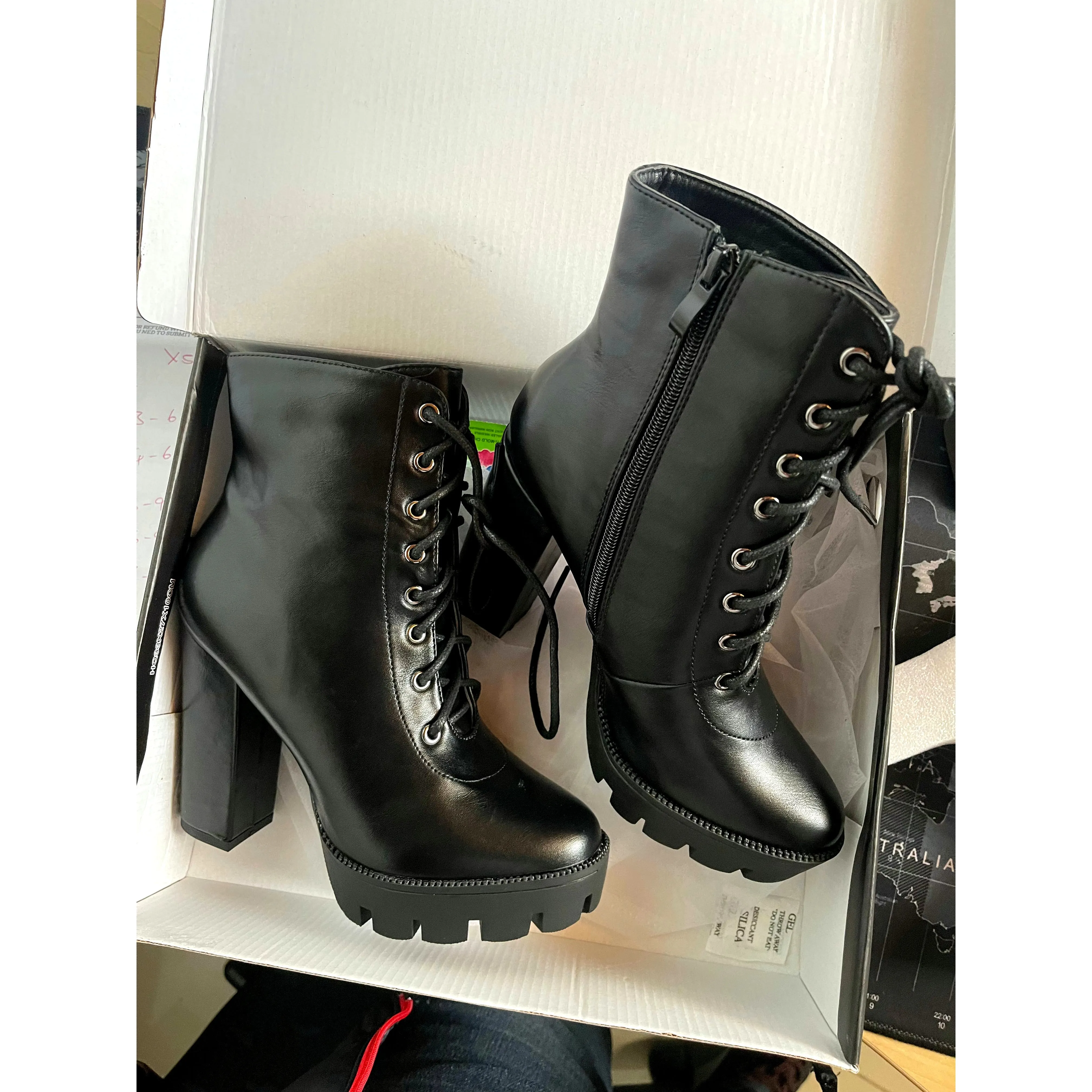 Lace-up Platform Ankle Boots