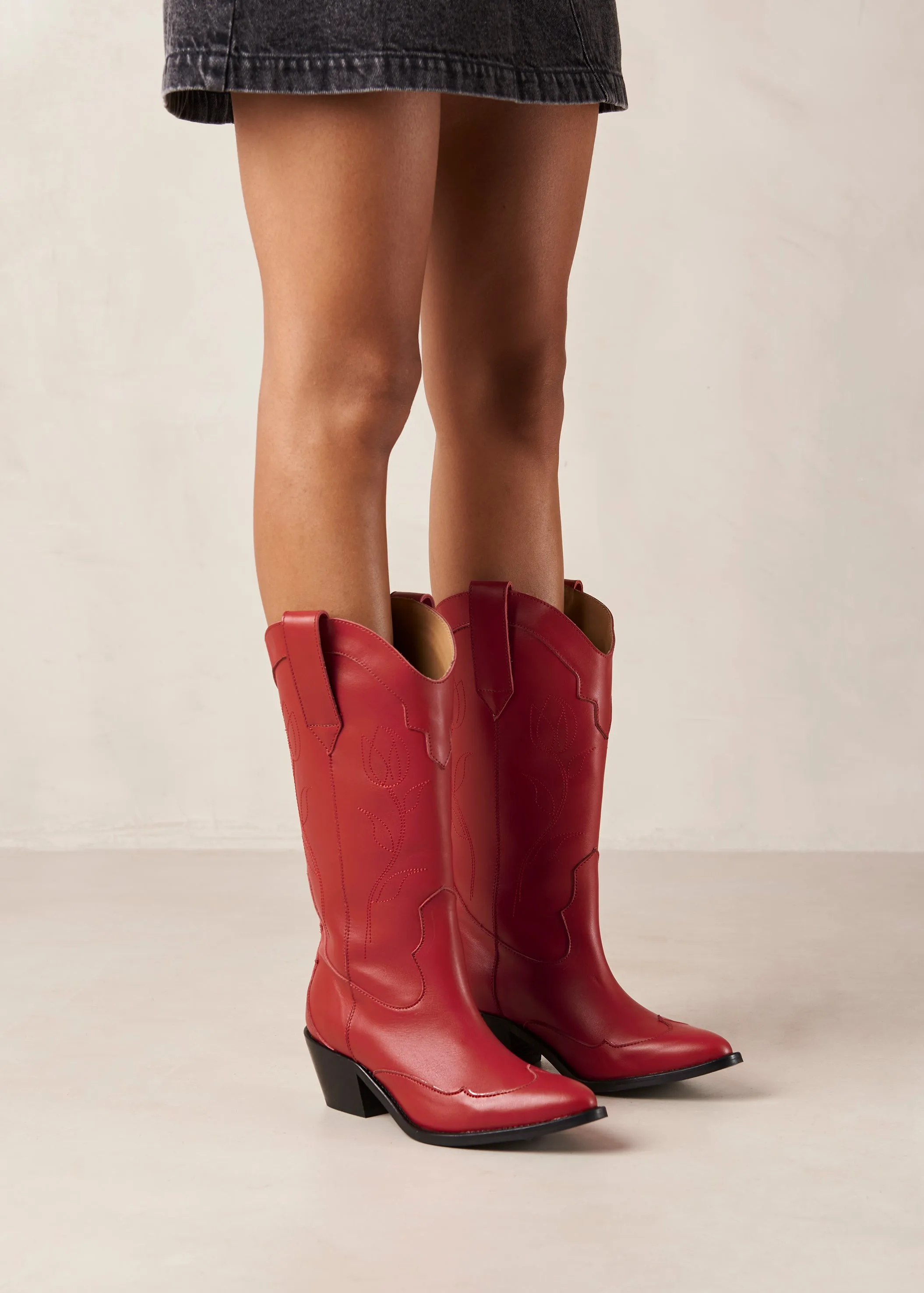 Liberty Red Leather Boots