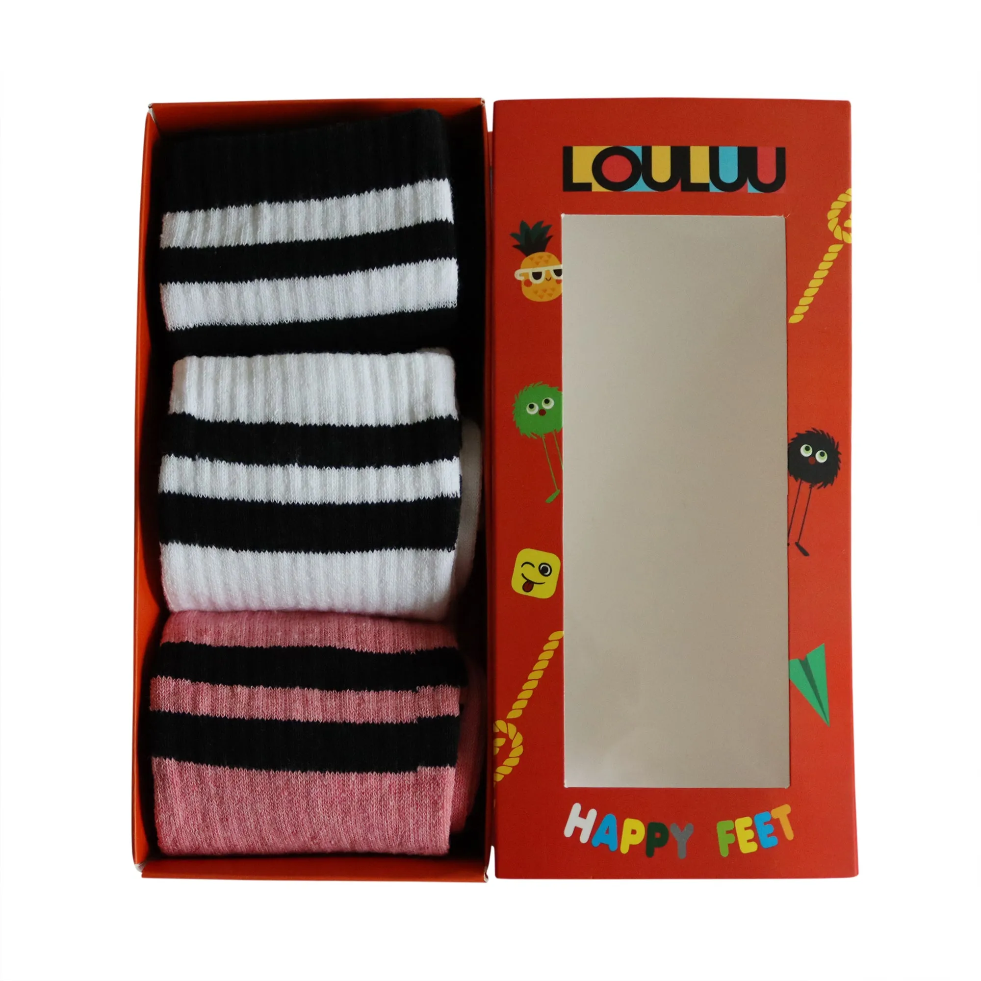 Louluu Women 2stripe Tennis Socks Box 5