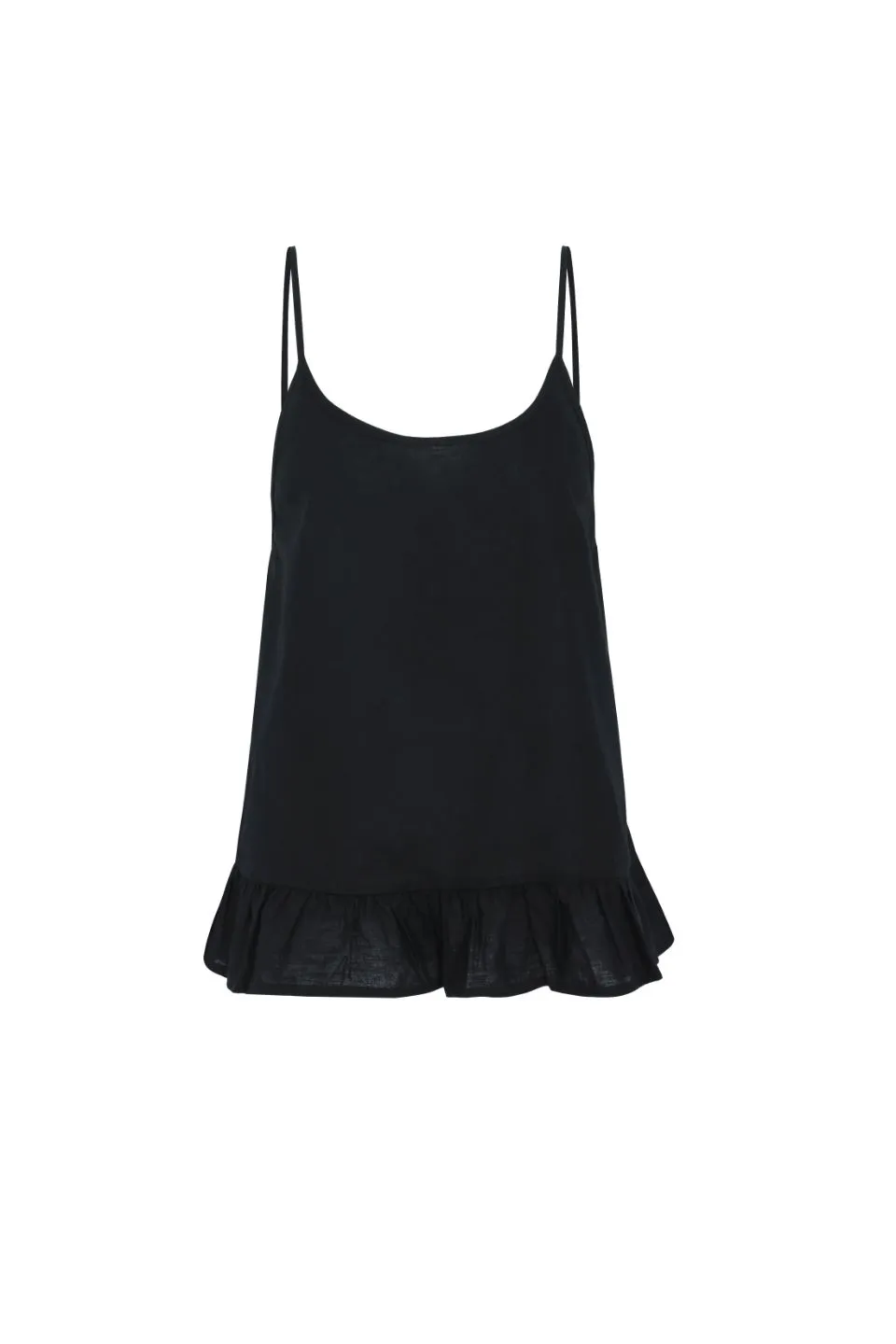 Lyla Black Linen Peplum Hem Cami