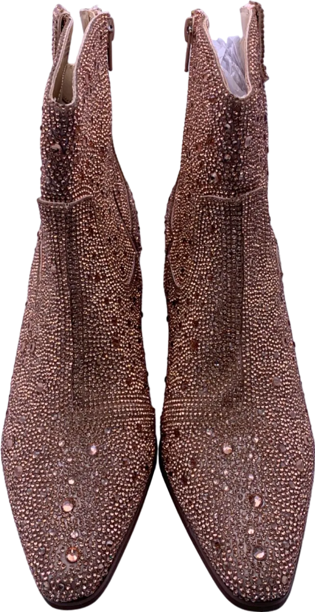 Matisse Rose Gold Embellished Ankle Boots UK 5.5