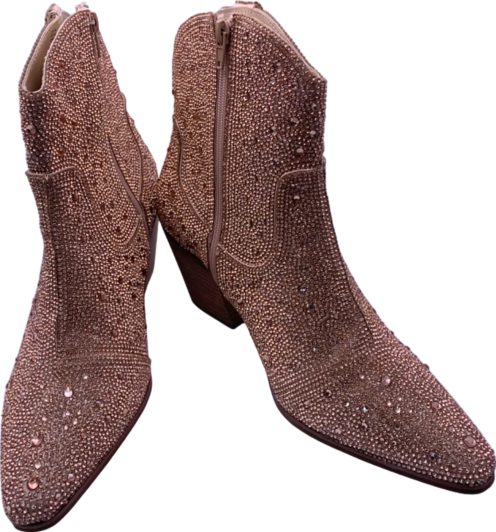 Matisse Rose Gold Embellished Ankle Boots UK 5.5