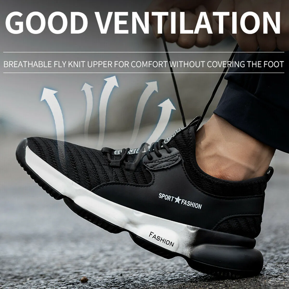 Men's Industrial Work Shoes Steel Toe Safety Protective Shoes