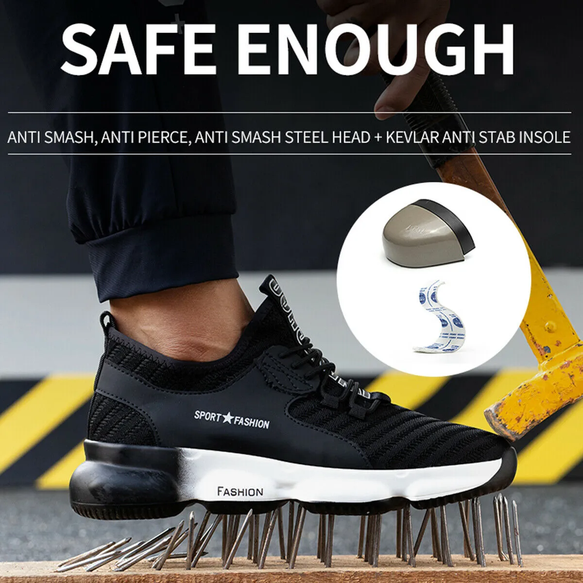 Men's Industrial Work Shoes Steel Toe Safety Protective Shoes