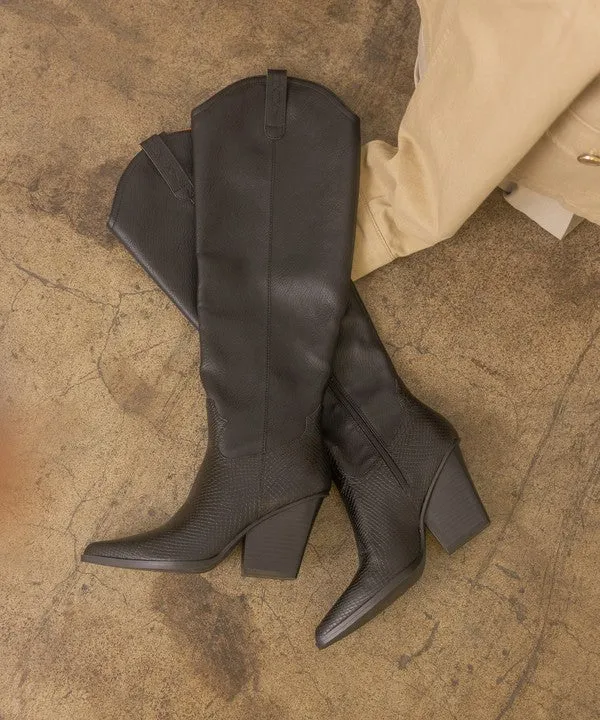 Nights in Barcelona - Knee High Western Boots