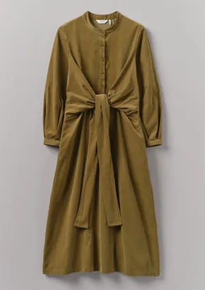 Organic Needlecord Wrap Dress | Golden Sand