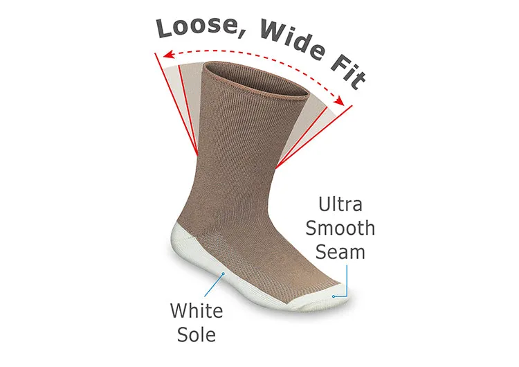 Padded Sole Diabetic Socks - Brown