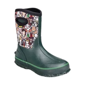 Perfect Storm Women's Barnyard Fun Mid Rain Boots - Green Mutli