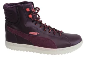 Puma Vikky Mid Lace-Up Leather Dark Purple Womens Trainers - Stylish & Comfortable Boots 356732 01 B75D