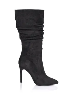 Sage Knee High Boots - Black Micro