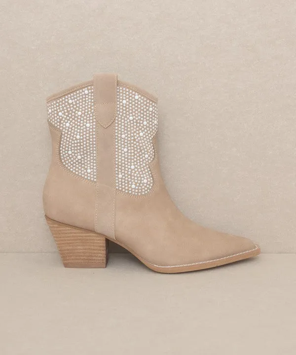 Studded Cannes - Pearl Studded Western Boots