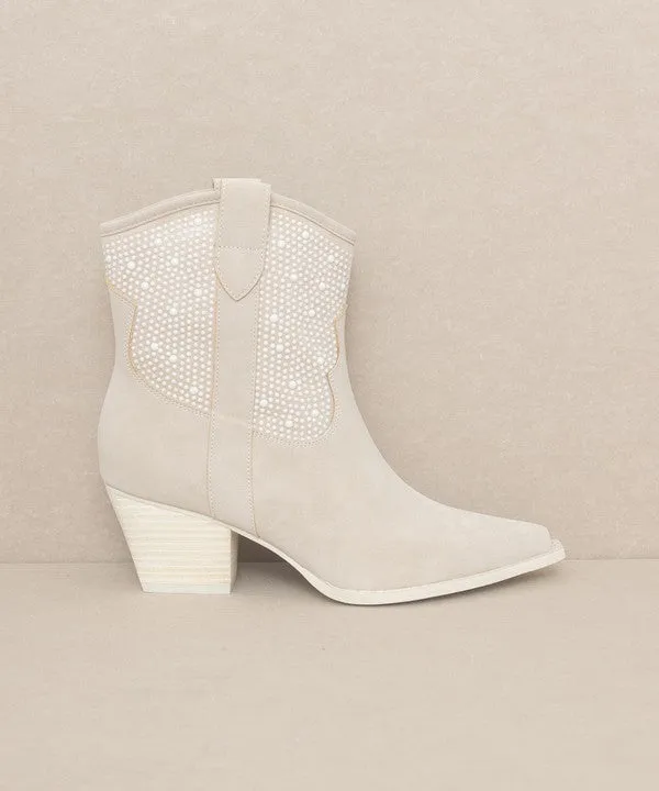 Studded Cannes - Pearl Studded Western Boots